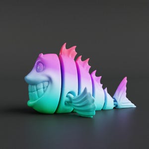Articulated Flexi Fish STL File | 3D Printable Fidget Toy | Flexi Fish Digital Download | Flexible 3D Print Toy | STL File Only, Figure STL