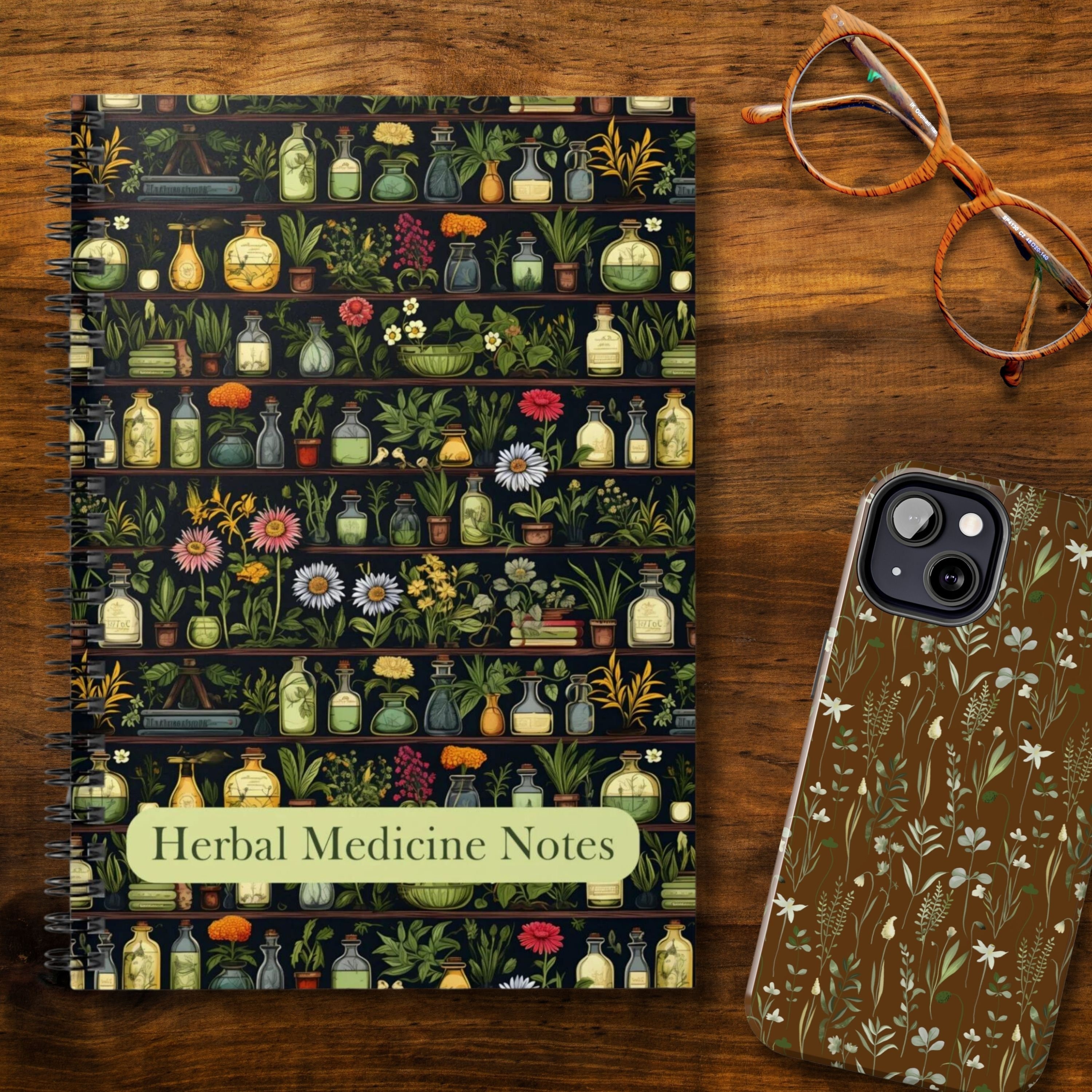 Herbal Medicine Notes Spiral Notebook for Herbalist Journal for