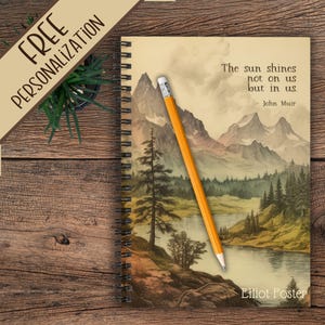 Vintage Look Journal for Nature Lover Mountain Lover Notebook for John Muir Fan Gift Idea for Writer Journal for Hiker Notebook for Camper