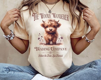 Camiseta vintage de vaca de las Tierras Altas, estilo retro de publicidad agrícola, con gráfico de vaca, estilo rústico y campestre, ideal para amantes de las vacas.