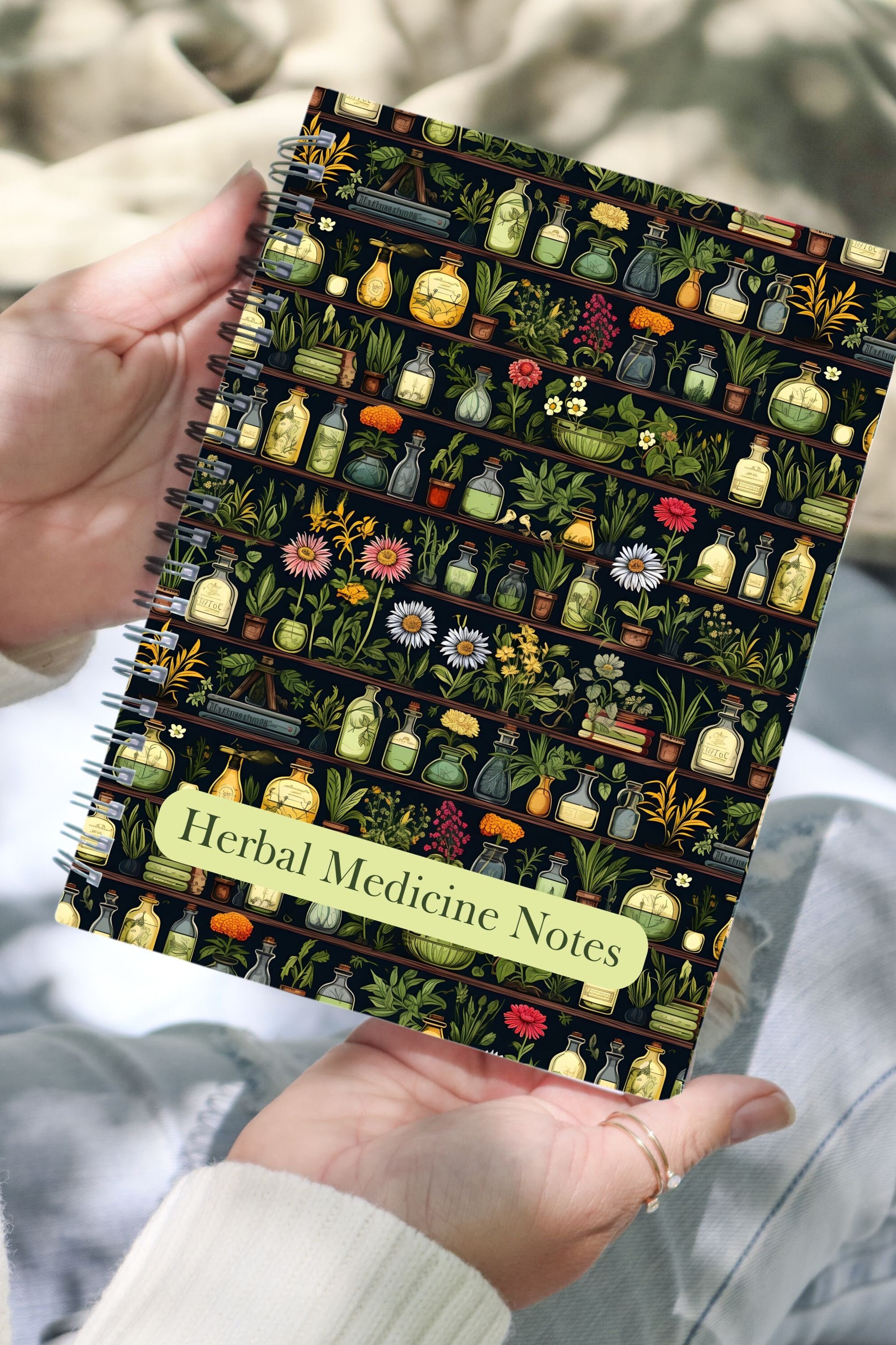 Herbal Medicine Notes Spiral Notebook for Herbalist Journal for