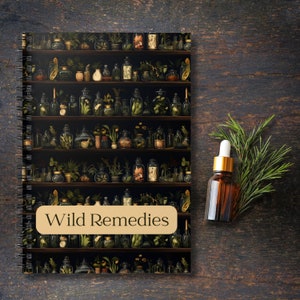 Spirala zeszyt Wild Remedies dla zielarza Dziennik dla medycyny naturalnej Zeszyt dla mamy Dziennik aptekarza dla zielarza Prezent zeszyt
