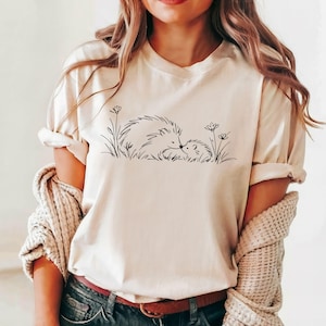 Mama Shirt Cute Mama Baby Tee for Mother's Day Tshirt Gift Hedgehog Tee Line Art Shirt MInimalist Tee for Mom Bella Canvas Tee for Summer