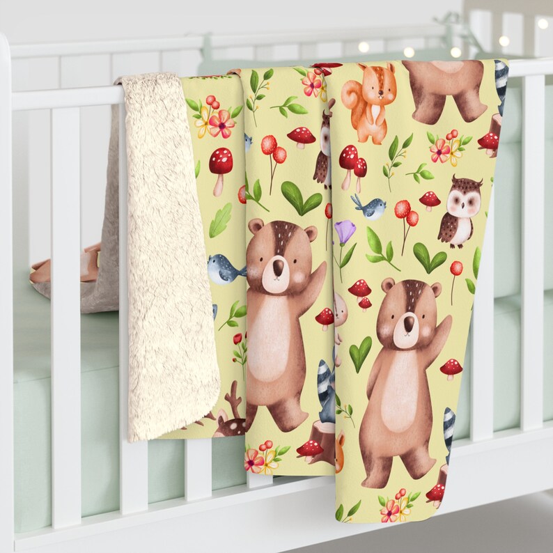 Yellow Sherpa Fleece Blanket for Baby Boy Blanket for Baby Girl Blanket