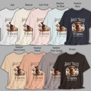 Camiseta de vaca de las Tierras Altas, camiseta suave de lona Bella, camiseta rústica de animales de granja, camiseta con gráfico de vaca Cottagecore, regalo para amantes de las vacas, camiseta para amantes de los animales imagen 4