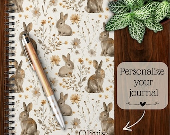 Cottagecore Notebook Bunny Rabbit Journal for Animal Lover Journal for Rabbit Lover Notebook for Bunny Owner Gift Idea for Animal Lover Gift