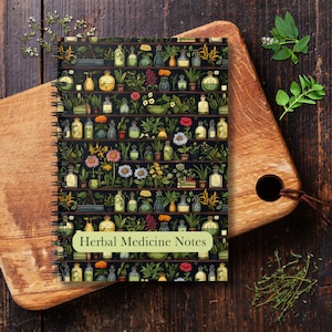 Spiral Notebook for Herbalist Journal for Naturalist Notebook for Herbal Medicine Recipe Book for Nature Lover Gift for Herbalist Gift Idea