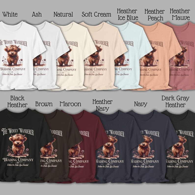 Vintage Highland Cow T-Shirt Bella Canvas Retro Farm Ad Style Cow Graphic Tee Rustic Country Aesthetic Shirt for Cow Lover Highland Cow Gift image 5