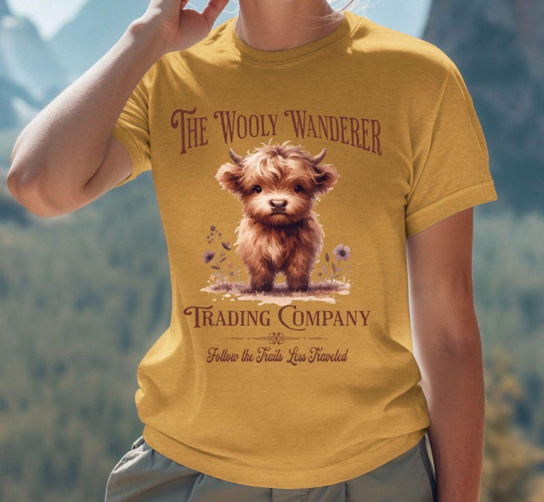 Vintage Highland Cow T-Shirt Bella Canvas Retro Farm Ad Style Cow Graphic Tee Rustic Country Aesthetic Shirt for Cow Lover Highland Cow Gift image 9