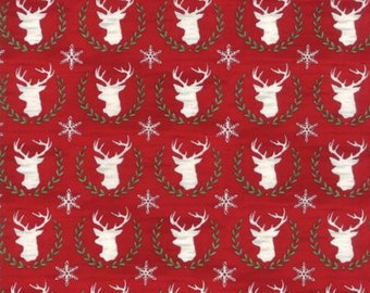 Hearthside Holiday Berry Red Laurel Deer 19832 14 di Deb Strain per Moda