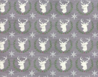 38" di Hearthside Holiday Slate Grey Laurel Deer 19832 12 di Deb Strain per Moda ULTIMO PEZZO