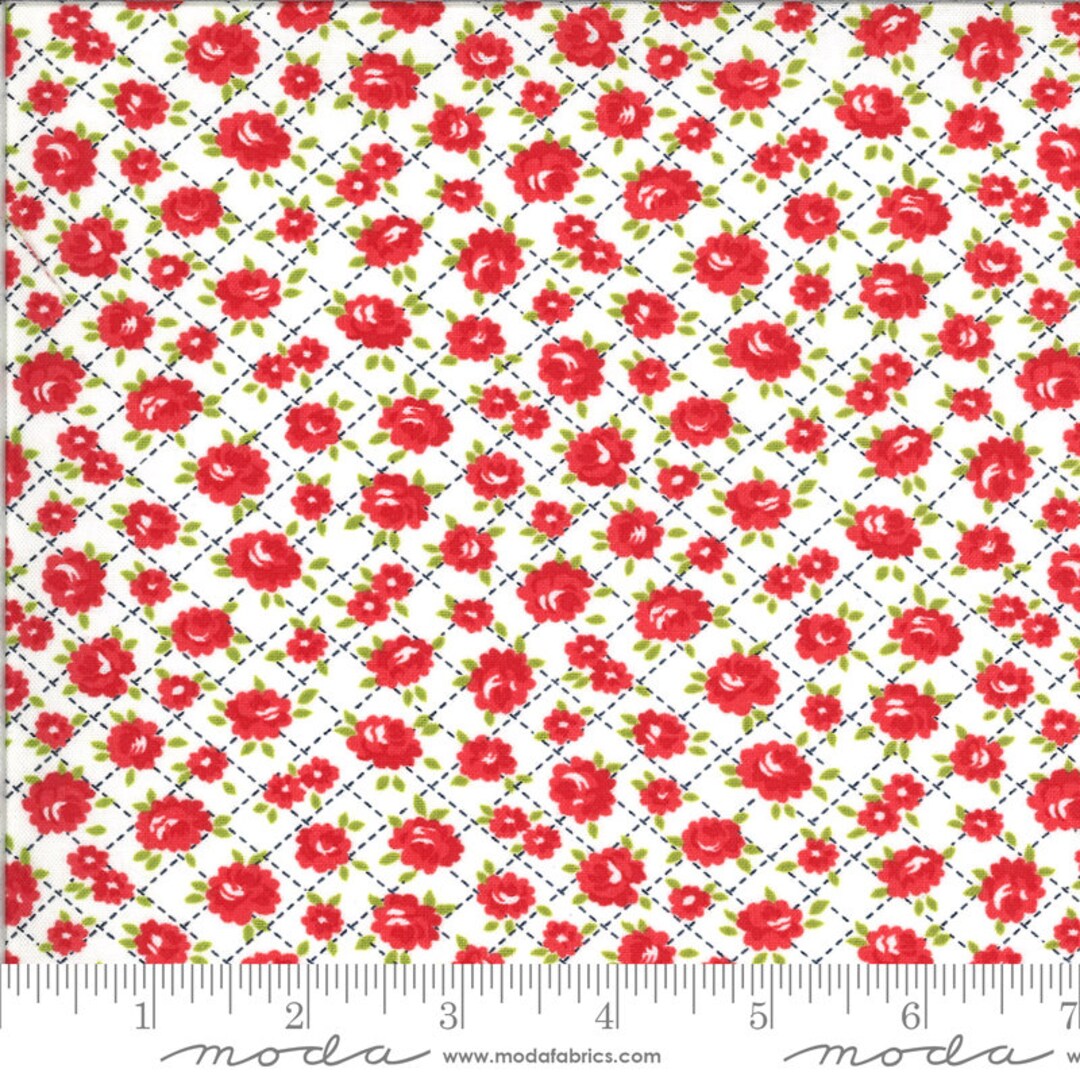 At Home Cream Red 55203 16 Moda by Bonnie and Camille Sold 