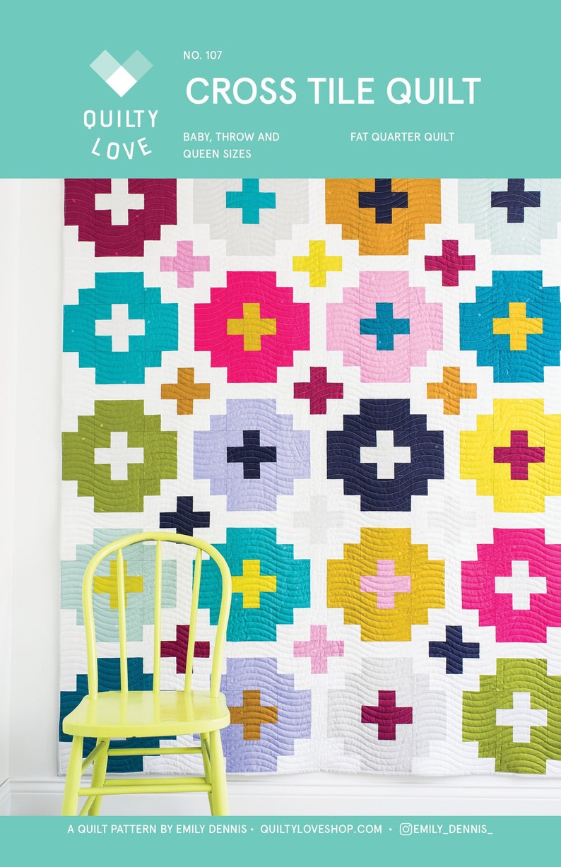 Cross Tile Quilt Pattern QL 107 by Emily Dennis of Quilty Love