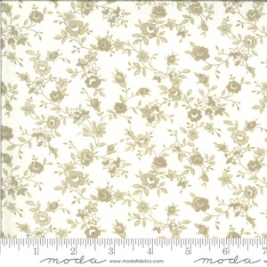 Roselyn Flower Vine Ivory with Taupe Flowers 14912 16 by Minick & Simpson for Moda