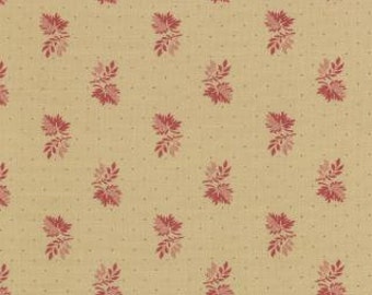 End of Bolt 1 Yard  22.5” of Collections Circa 1852 Cream Little Leaves by Howard Marcus for Moda