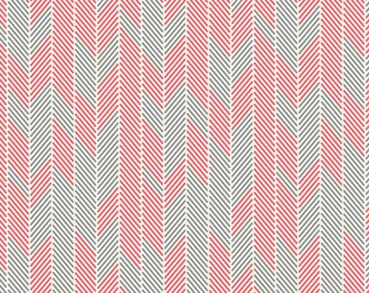 End of Bolt 27" of Minimalista Darts Herringbone Watermelon by Art Gallery Fabrics In-House Studio