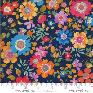Lulu Flower Garden Navy 33581 11 designed by Chez Moi for Moda