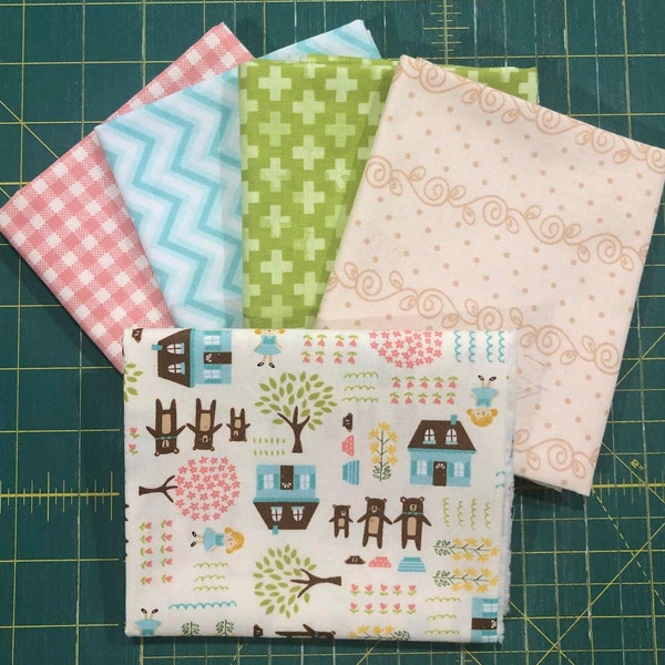 Home Sweet Home Fat Quarter Bundle of 4 by Stacy Iset Hsu and Other Miscellaneous Fabrics LAST ONE