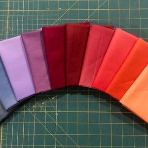 Ombre New Fat Quarter Bundle of 11 colors designed by Vanessa Christensen of V and Co.