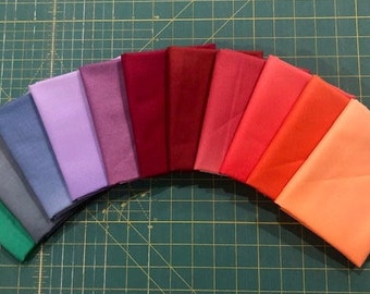 Ombre New Fat Quarter Bundle of 11 colors designed by Vanessa Christensen of V and Co.