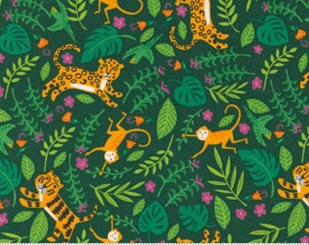 Jungle Paradise Palm Dark Green Animals 20783 22 designed Stacy Iest Hsu by for Moda