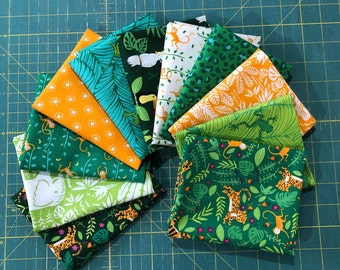 Jungle Paradise Fat Quarter Bundle of 11 prints by Stacy Iset Hsu for Moda 2 LEFT