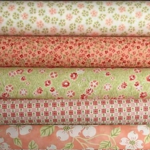 Strawberries Rhubarb Fat Quarter Bundle of 5 by Joanna Figueroa of Fig Tree for Moda