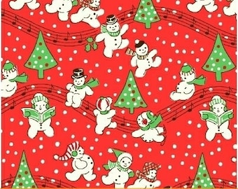 Storybook Christmas Red Singing Snowmen 41752-3 by Whistler Studios for Windham Fabrics