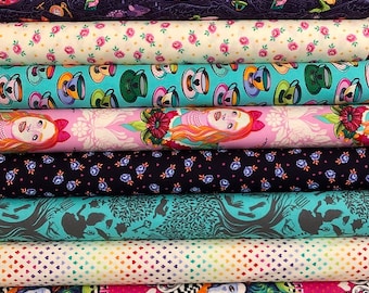 Curiouser and Curiouser Fat Quarter Bundle of 10 prints designed by Tula Pink for Free Spirit