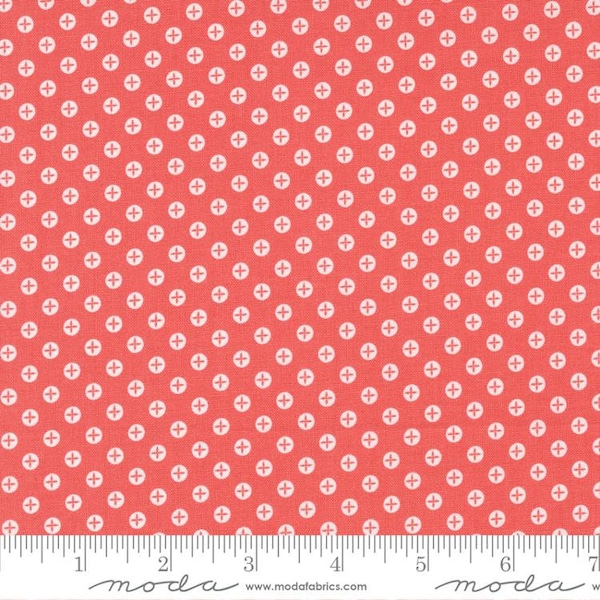 Sunwashed Nectar Pomegranate Plus Polka Dots 29166 39 by Corey Yoder Coriander Quilts for Moda