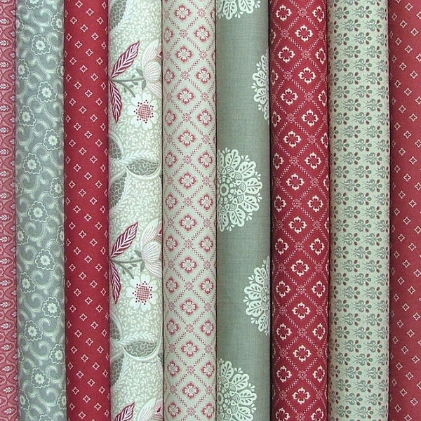 LAST ONE Half Yard Bundle of Chateau Rouge of 11 by French General for Moda - 2 LEFT