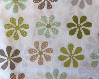 End of Bolt 2 yards 6" of Pajama Party White Green Floral 5820-06 designed by Barbara Jones for Henry Glass