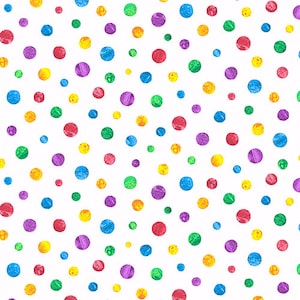 Polar Bear Kids Costumes White Multi Spots A-7674-X by Eric Carle for Andover Fabrics