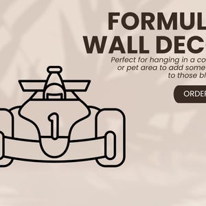 Formula 1 Car Sign - Boys Bedroom Wall Art - F1 Race Car Bedroom Wall Decor for Boys