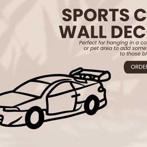 Sports Car Sign - Boys Bedroom Wall Art - Car Theme Kids Room Decor