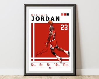 Jordan 23 Wall Art, Vector Style Printable Basketball Player poster, A3 ,png (Digital Download)