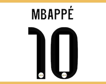 Mbappe 10 Football Jersey Number SVG PNG , Sport  Cut Files Transparent Background (Digital Download)
