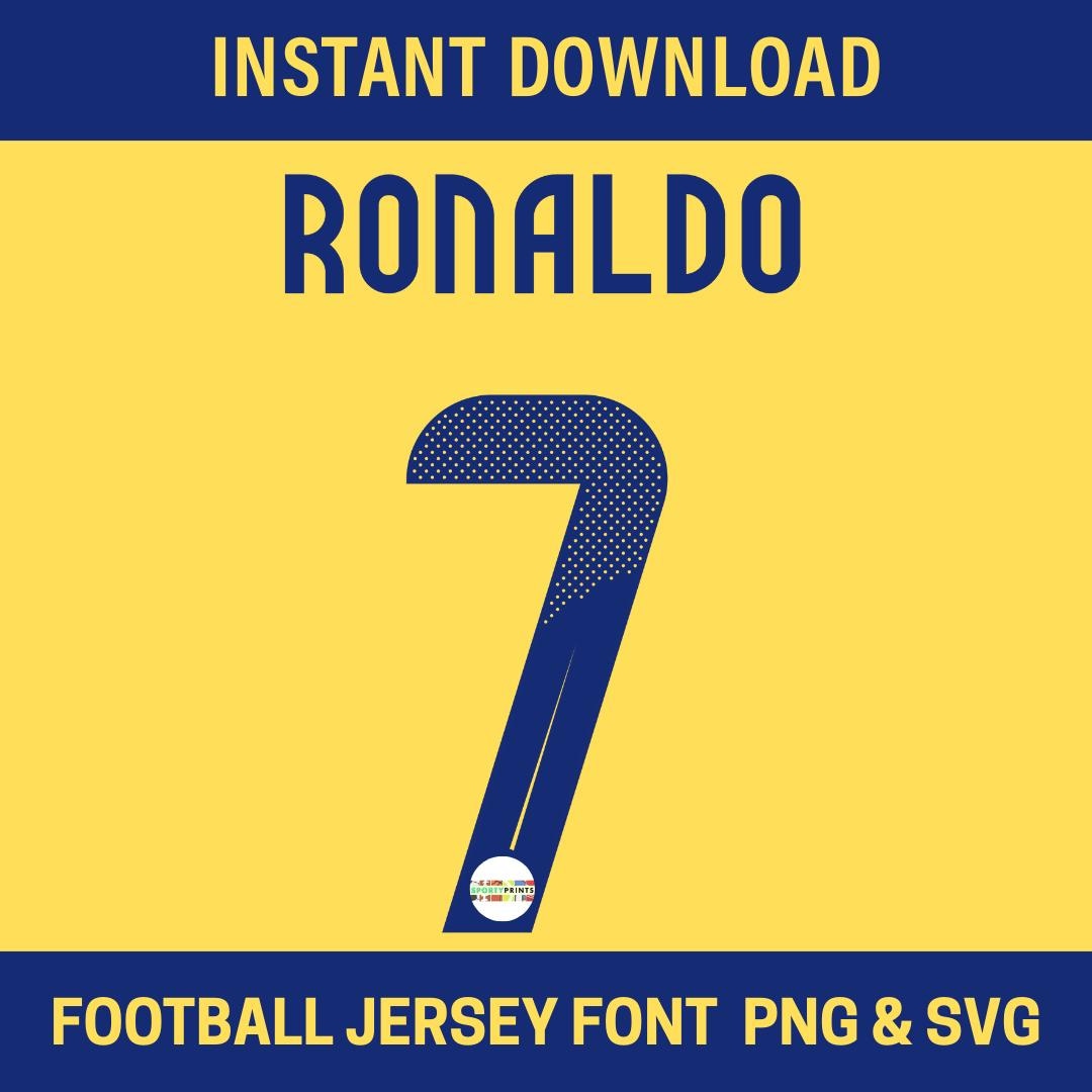 ロナウドページ Ronaldo 7 Football Jersey Number SVG PNG , Sport Cut Files