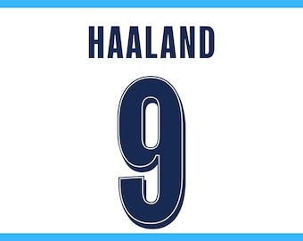 Erling Haaland Football Jersey Number 9, SVG PNG Cut File (Digital Download)
