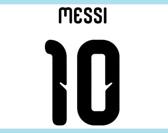 Messi 10 Football Jersey Number SVG PNG ,Sport Cut Files Transparent Background (Digital Download)
