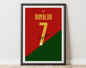 Ronaldo 7 Jersey Poster: Football Shirt Wall Art ,custom Sizes, Digital Download