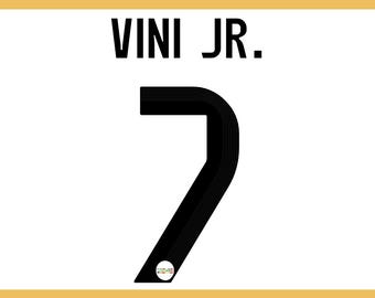 Vini JR #7 Football Jersey Number SVG PNG, Sport Cut Files (Digital Download)