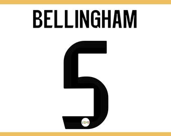 Bellingham 5 Football Jersey Number SVG PNG , Sport  Cut Files Transparent Background (Digital Download)