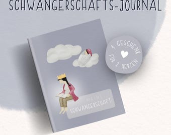 Hand-illustrated pregnancy diary | Pregnancy journal for moms | Baby bump memory book | Pregnancy & birth gift