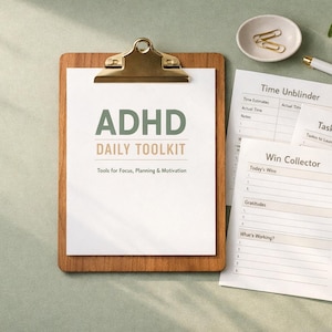 ADHD Daily Toolkit Printable | Doom Pile Tamer + Time Blindness + Calendar |Neurodivergent Planner PDF | ADHD System | Instant Download A4