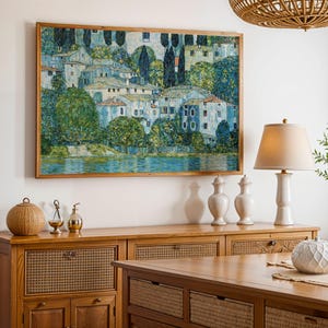 Gustav Klimt Art Print: Mediterranean Village Impressionist Landscape