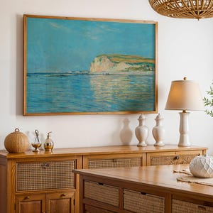 Claude Monet Coastal Seascape Giclée Print, Impressionist Beach Wall Art, Cliffside Landscape Home Decor