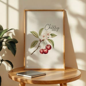 Cherry Botanical Art Print: You Are Cherry Sweet Kitchen Decor