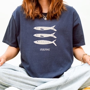 Linocut Sardines Shirt, Comfort Colors® Shirt