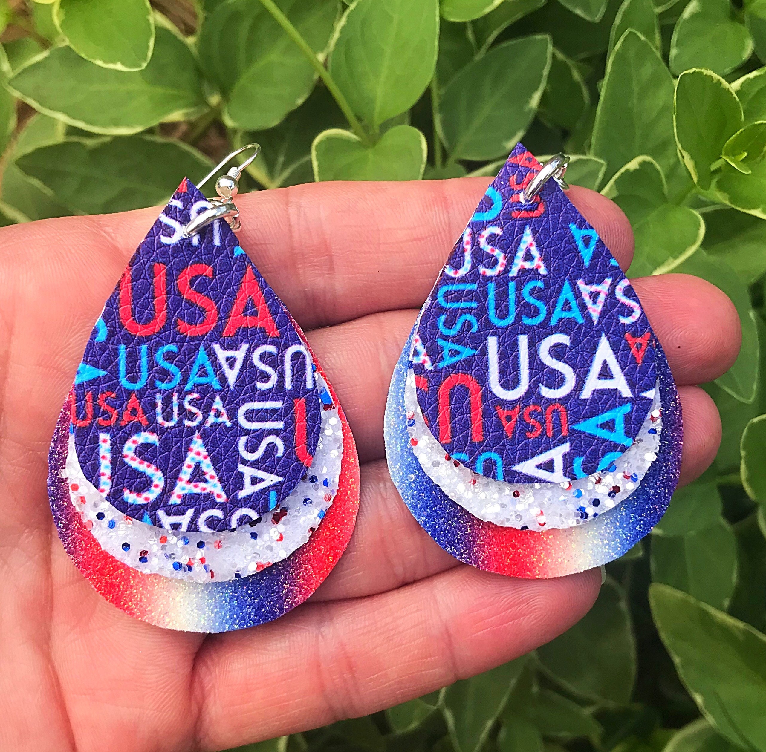 4th of july faux leather earrings deals